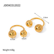Spherical Personality Ring Female Gold Steel Size Ball – Gifts for Her — 12