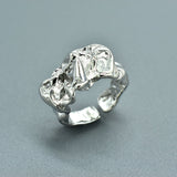 Silver Foil Paper Irregular Girls' Opening Ring – Useful Gifts — 4