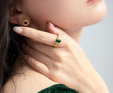 Female 925 Pure Women's Emerald Ring – Gifts for Her — 6