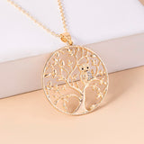 Fashion Gold Hollow Tree Of Life Necklace Crystal – Jewelry Gift Ideas — 3