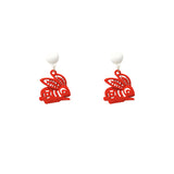 Zodiac Year Paper-cut Red Rabbit Earrings Female – Gifts for Her — 5