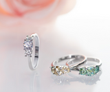 Moissanite Ring 1.2 Carat Three Rows Of Gemstone – Stylish Gifts — 2