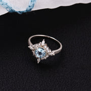 Women's Red Pomegranate Sky Blue Ring – Gifts for Her — 4