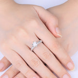 S925 Silver Ladies Middle Finger Six Prong Diamond Ring – Gift Ideas — 4
