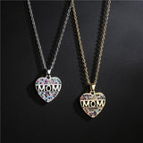 Mothers Day Gift Peach Heart MOM Pendant Necklace – Jewelry Gift Ideas — 2
