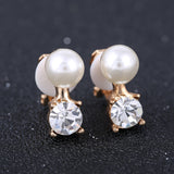 Charm Inlaid Zircon Pearl Earrings Without Piercing – Birthday Gifts — 1