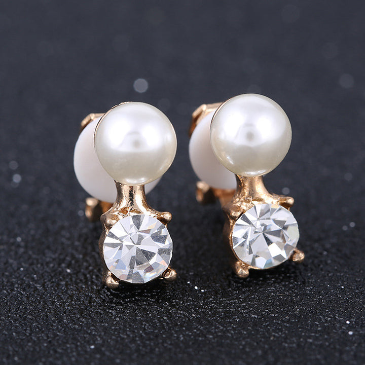 Charm Inlaid Zircon Pearl Earrings Without Piercing – Birthday Gifts — 1