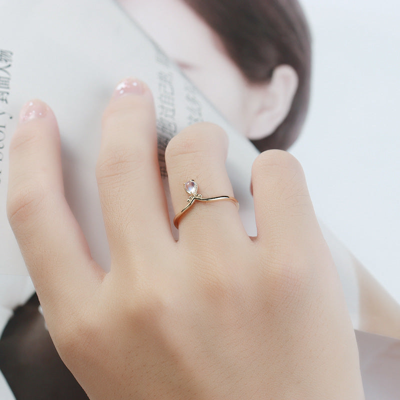 Korean 925 Sterling Silver Ring Natural Blue – Birthday Gifts — 1