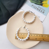 Pearl large circle earrings – Stylish Gifts — 3