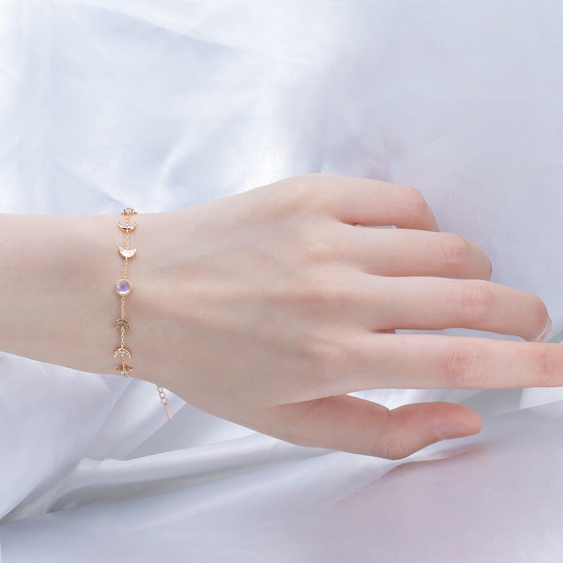 S925 Sterling Silver Star Moon Bracelet Moonlight – Jewelry Gift Ideas — 1
