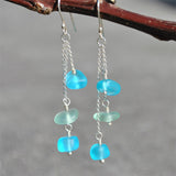 Green Blue Glass Tassel Earrings Simple Temperament – Outdoor Gifts — 7