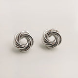 Flower-Shaped Earrings Metal Winding Geometric Hollow – Gifts for Her — 6