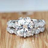 Flash Drill Round Engagement Set Ring Ladies Ring Hand – Stylish Gifts — 3