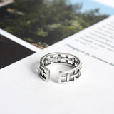 Women's Vintage Woven Mesh S925 Sterling Silver Ring – Gifts for Her — 3
