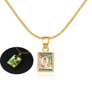 26 Letter Square Necklace Colorful Shell Luminous – Jewelry Gift Ideas — 11