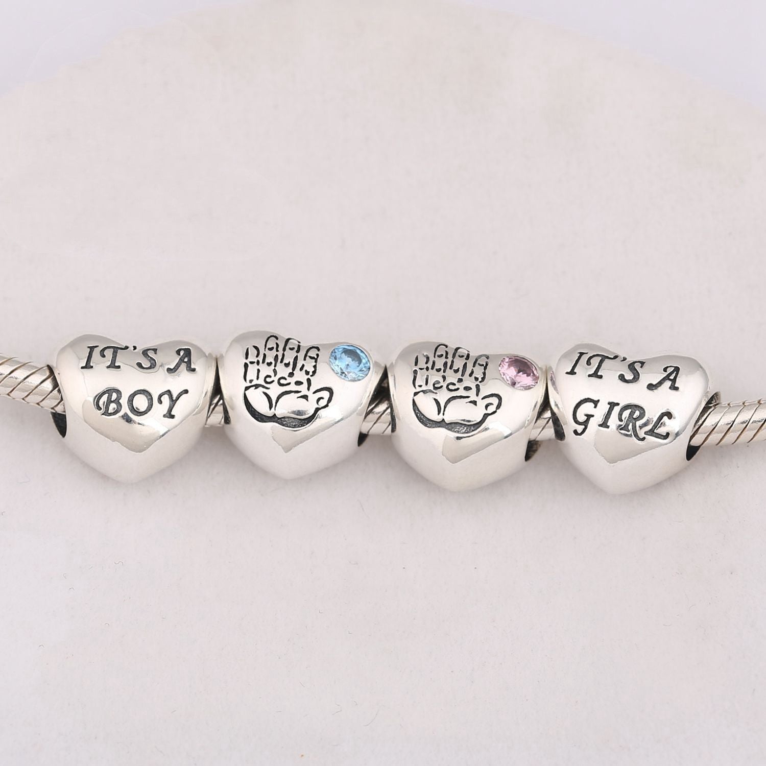 S925 Silver Bracelet Set With Diamond Love Boys – Jewelry Gift Ideas — 1