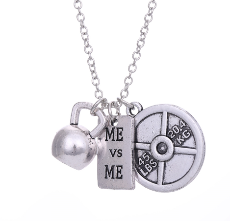 Dumbbell barbell couple couple pendant necklace – Jewelry Gift Ideas — 1