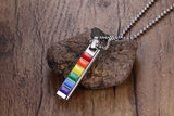 Rainbow rectangular pendant necklace – Jewelry Gift Ideas — 4