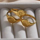 Simple Retro Ring With Star And Moon Pattern – Special Occasion Gifts — 1