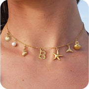 26 Bamboo Letter Necklace Starfish Shell Conch – Jewelry Gift Ideas — 14
