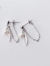 Beads Synthetic Pearl Ears Leaves Earrings – Meaningful Gifts — 6