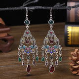 Misty Rain Daisy Long Chinese Style Diamond Earrings – Stylish Gifts — 3