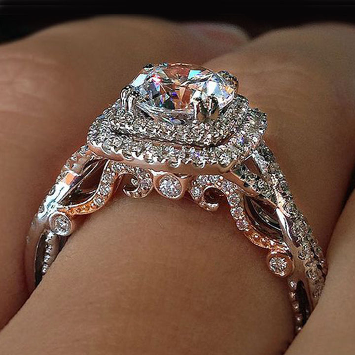 Luxury Zirconium Diamond Ring Plating Real Gold 5A – Surprise Gifts — 1