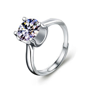 Moissanite Women's Wedding Ring Sterling Silver – Gifts for Her — 2