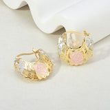 Hollow Rosette Earrings With Gold Contrast – Special Occasion Gifts — 11