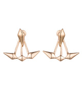 Glossy Asymmetric Double Diamond Earrings – Small Gift Ideas — 1
