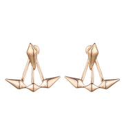 Glossy Asymmetric Double Diamond Earrings – Small Gift Ideas — 1