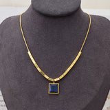 Sapphire Necklace Titanium Steel Block Snake Bone – Jewelry Gift Ideas — 1