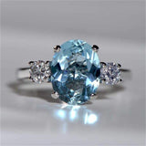 Fashion Oversized Aquamarine Ring For Women – Stylish Gifts — 7