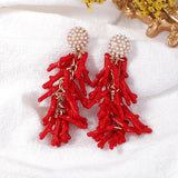 Ocean Coral Womens Pendant Earrings – Jewelry Gift Ideas — 1