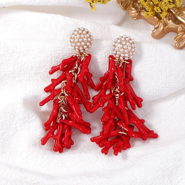Ocean Coral Womens Pendant Earrings – Jewelry Gift Ideas — 1
