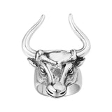 Retro Punk Bull Head Bull Men's Titanium Steel Ring – Gifts for Him — 1