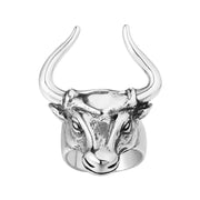 Retro Punk Bull Head Bull Men's Titanium Steel Ring – Gifts for Him — 1