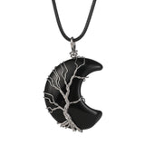 Moon Lucky Tree Natural Stone Pendant Necklace – Jewelry Gift Ideas — 12