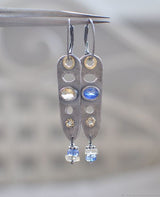 Moonstone Two-tone Long Bar Earrings – Special Occasion Gifts — 3