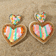 Fashion Valentine's Day Bead Doppel Herz Earrings – Stylish Gifts — 3
