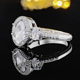 Women's Fashionable Elegant Oval Silver Ring – Gifts for Her — 5