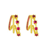 Fashion Three Rings Multilayer Diamond Earrings – Stylish Gifts — 7
