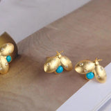 S925 Silver Gold Plated Coccinella Earrings – Holiday Gift Ideas — 4