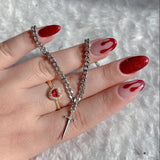 Ruby Bracelet Love Heart-shaped Ring Hollow – Jewelry Gift Ideas — 3