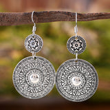 Retro Ethnic Style Round Printed Pendant Earrings – Stylish Gifts — 5