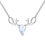 S925 Elk Necklace Forest Moonstone Pendant – Jewelry Gift Ideas — 2