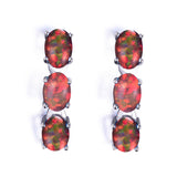 Fashion White Gold Three Color Opal Stud Earrings – Stylish Gifts — 3