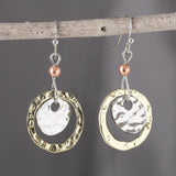 Retro Simplicity Coin Ring Overlapping Two-tone Earrings – Gift Ideas — 1