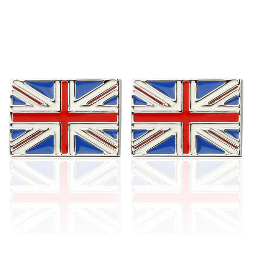 Blue Red And White Rice Word British Flag Cufflinks – Small Gift Ideas — 2