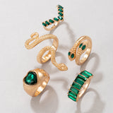 Serpentine Heart Emerald Diamond Ins Style Five-piece – Stylish Gifts — 6